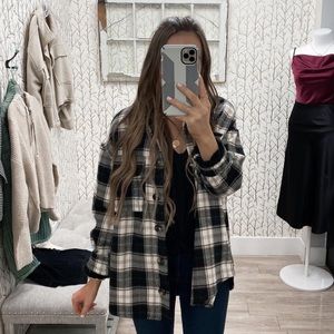 Fleece Lined Plaid Shacket